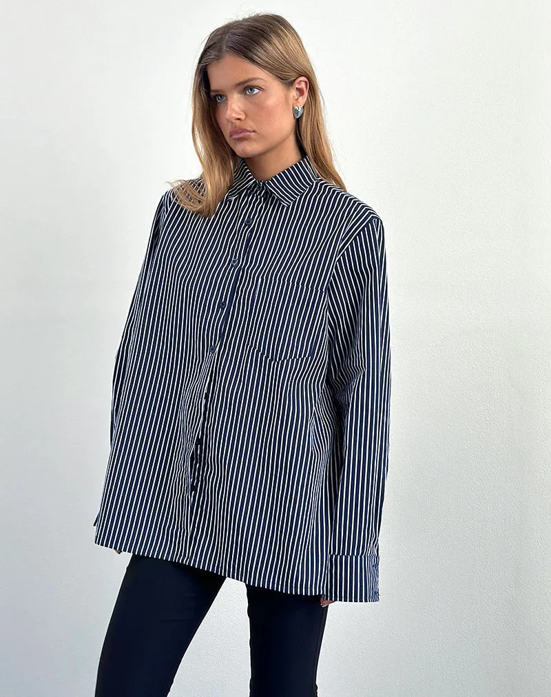 Turner Shirt in Mono Stripe Navy