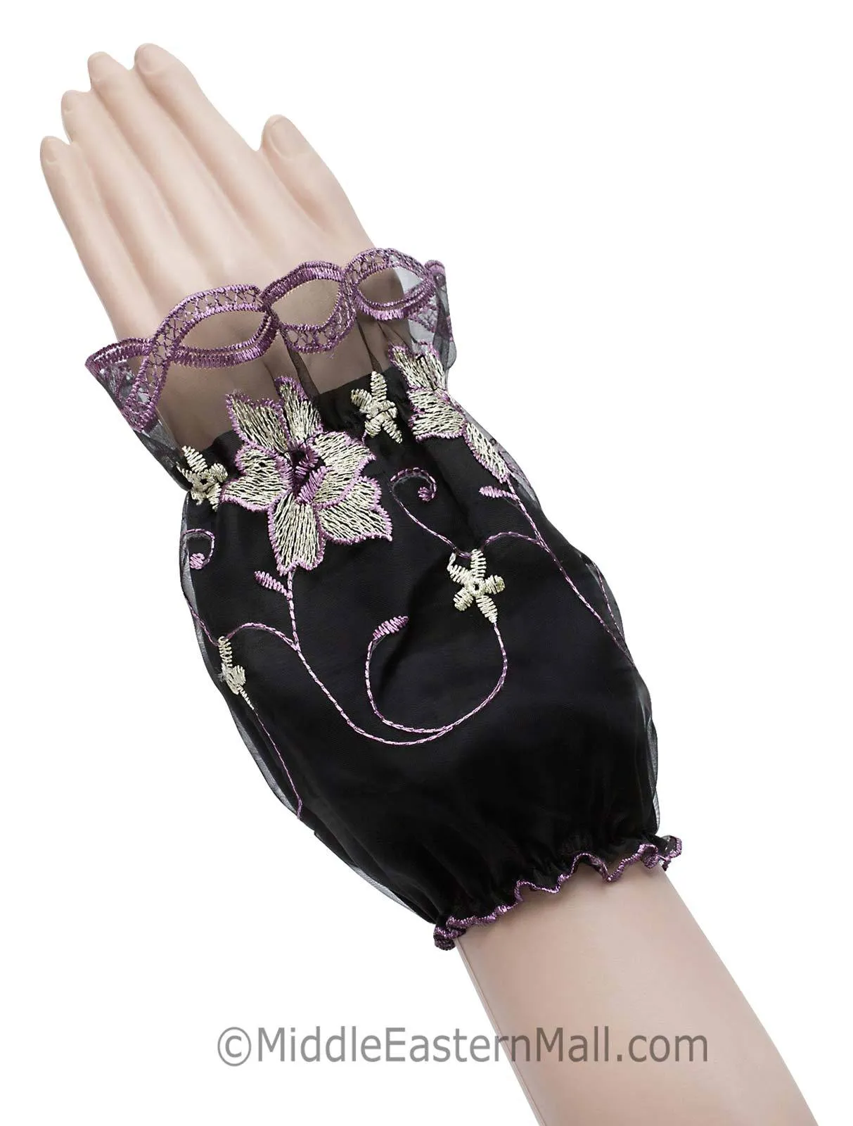 Wholesale Arm Sleeves Covers with Floral Embroidery