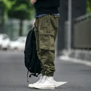 Wiaofellas Streetwear Men Vintage Cargo Pants Army Green Military Style Baggy Tactical Trousers Casual Retro Khaki Mens Pants Spring Autumn