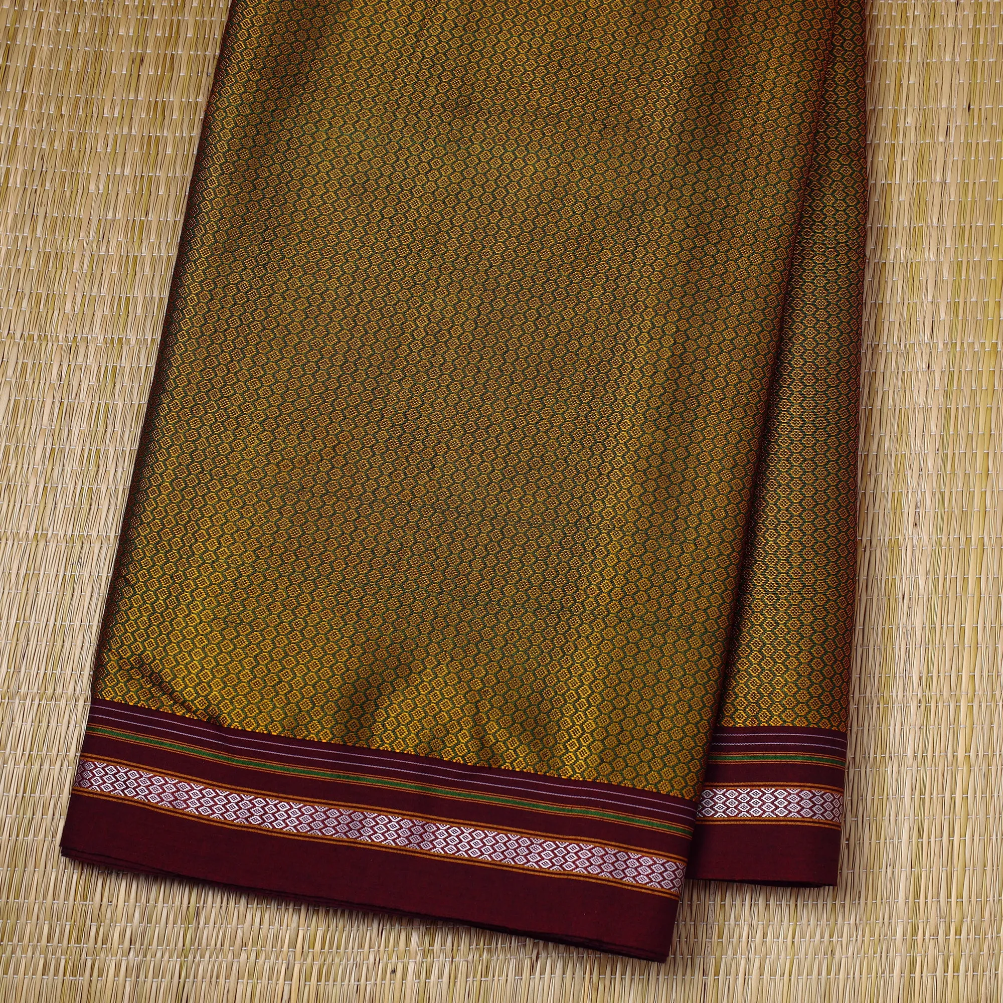 Yellow - Traditional Khun Weave Cotton Fabric 35